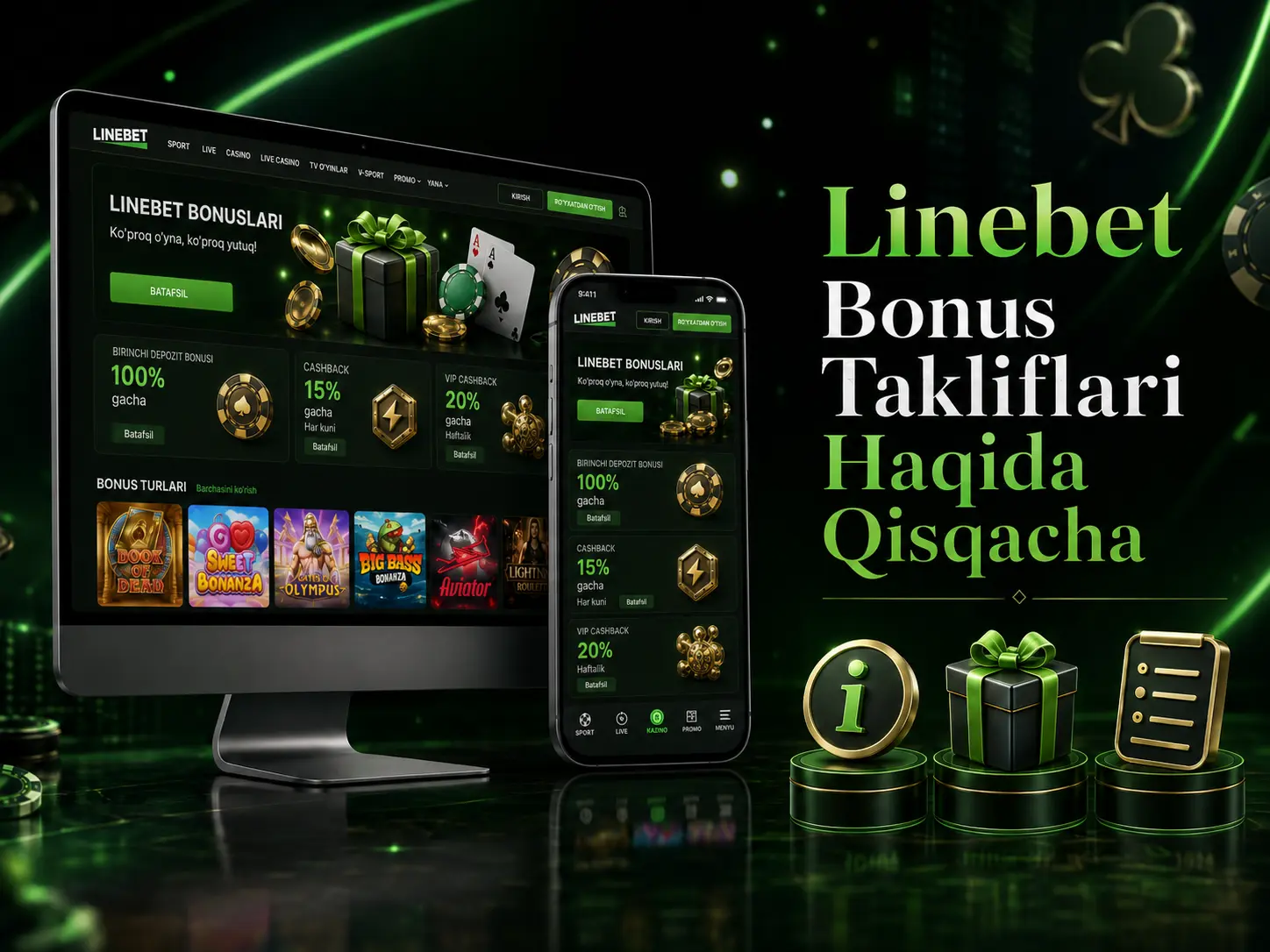 Linebet bonus turlari va takliflari