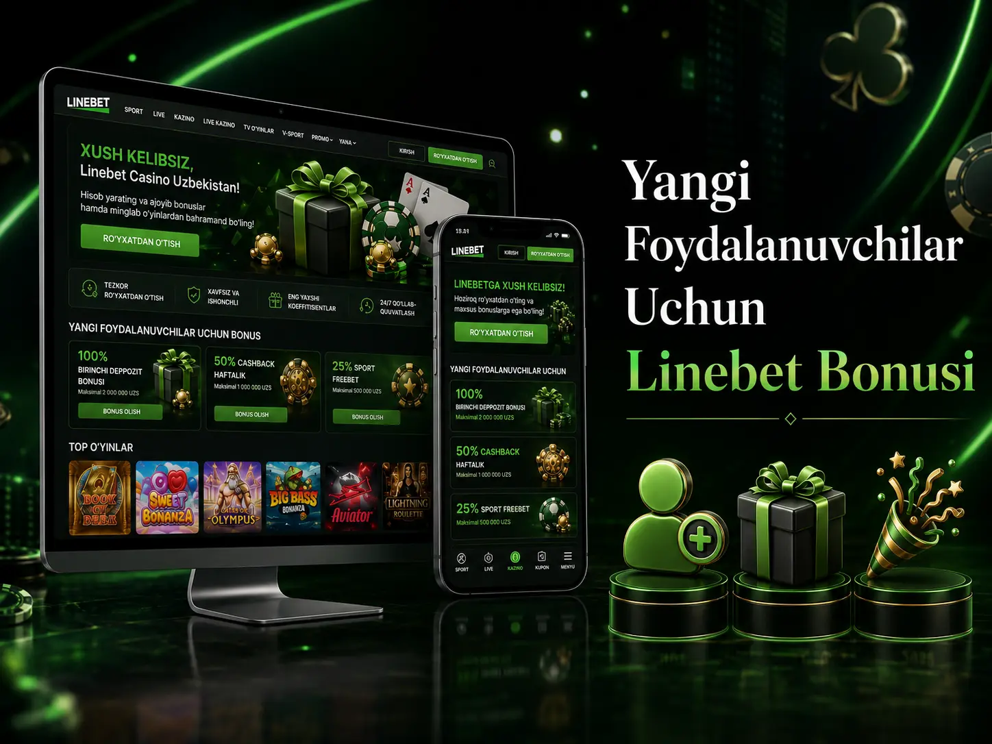 Linebet yangi foydalanuvchilar uchun bonus