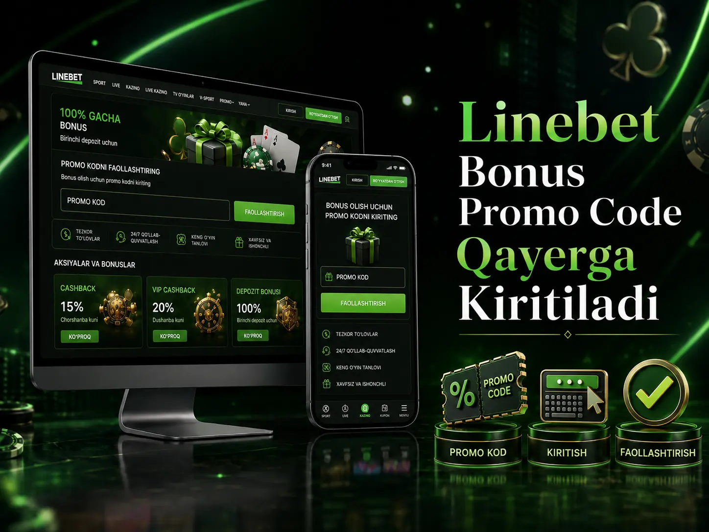 Linebet promo code kiritish maydoni