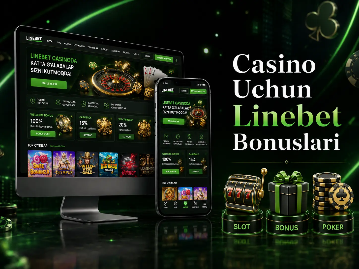 Linebet casino bonuslari