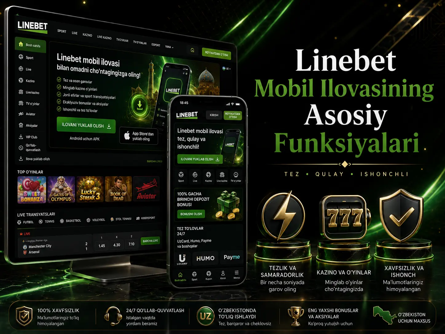 Linebet mobil ilovasi asosiy funksiyalari