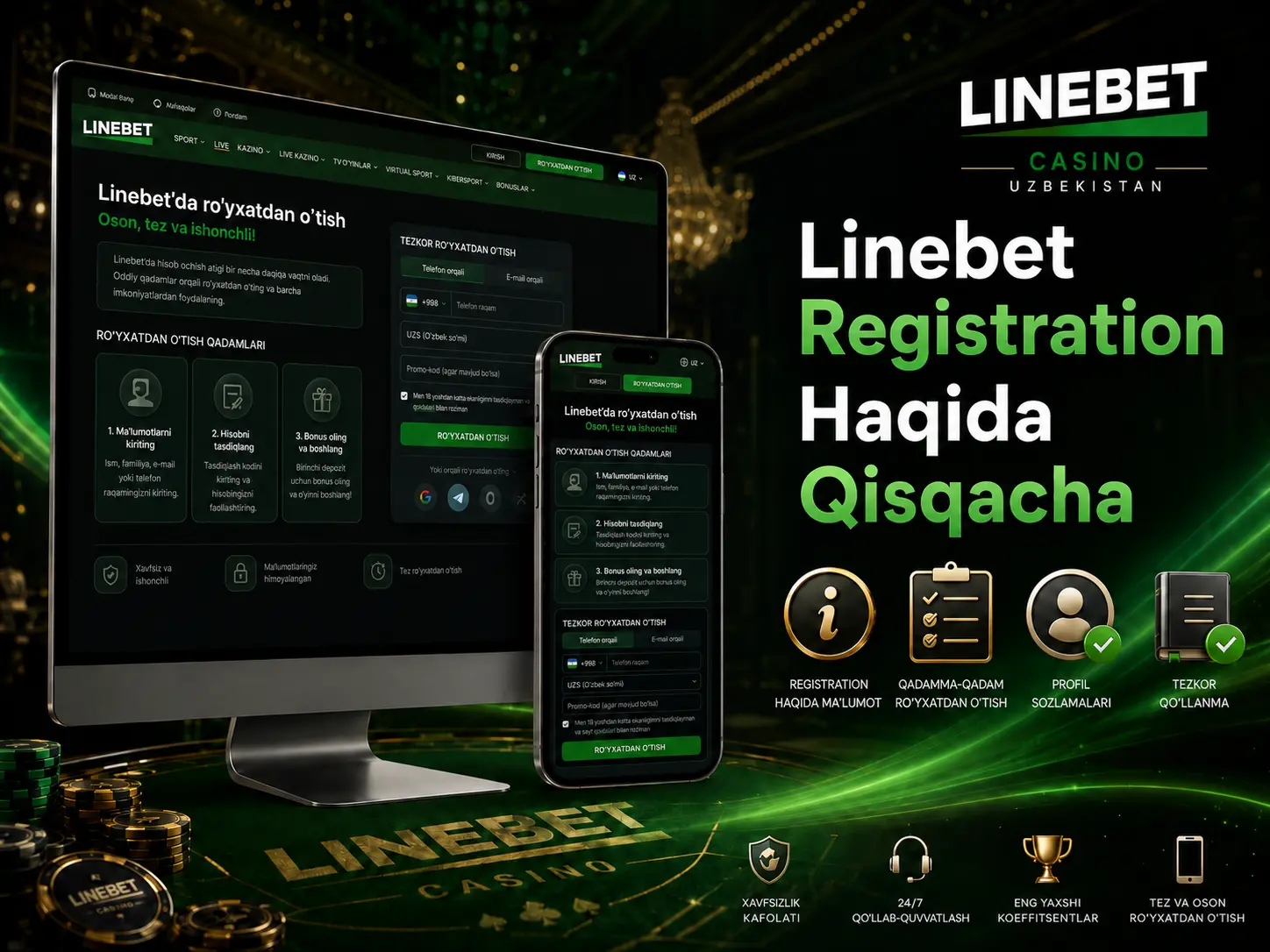 Linebet registration imkoniyatlari