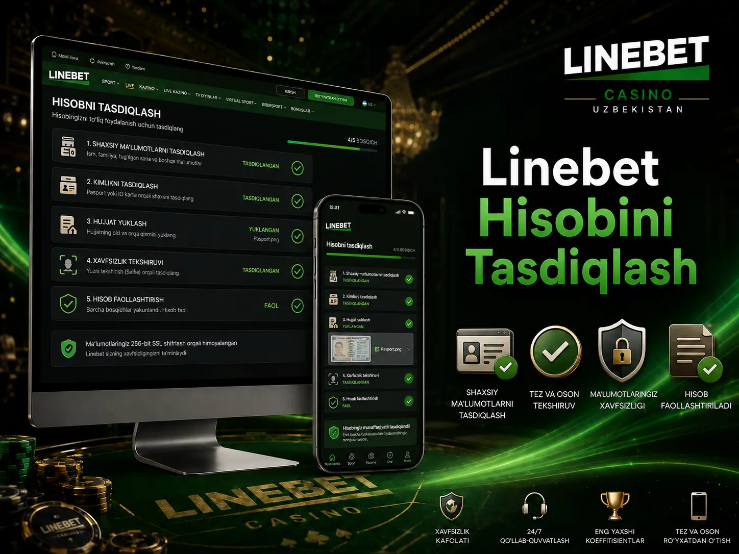 Linebet hisobini tasdiqlash jarayoni